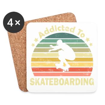 Skateboard Skater - Untersetzer (4er-Set) - Weiß - Vorne