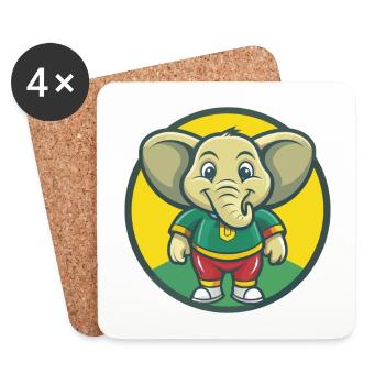 Elefant Niedlich Kawaii Cartoon Clipart Haustier Tier - Untersetzer (4er-Set) - Weiß - Vorne