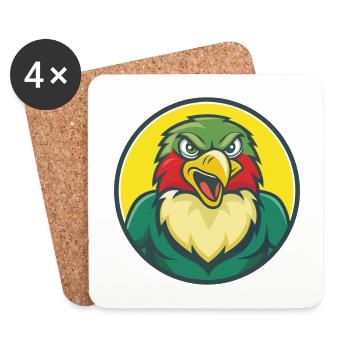 Hawk Cute Kawaii Cartoon Clipart Pet Animal - Coasters (set of 4) - white - Front