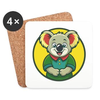 Koala Niedliche Kawaii Cartoon Clipart Haustier Tier - Untersetzer (4er-Set) - Weiß - Vorne