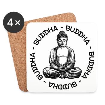 Buddha - Buddha - Buddha love - Coasters (set of 4) - white - Front