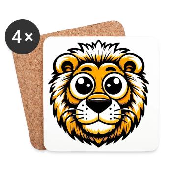 Lion - Coasters (set of 4) - white - Front