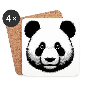 Panda - Untersetzer (4er-Set) - Weiß - Vorne