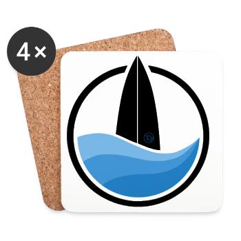 Surfwave I (black) - Untersetzer (4er-Set) - Weiß - Vorne