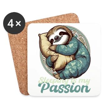 Cadeau de la passion endormie de la paresse - Dessous de verre (lot de 4) - blanc - Devant