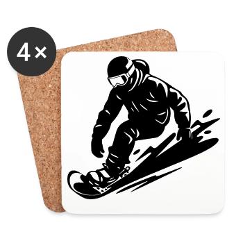 Snowboarder - Untersetzer (4er-Set) - Weiß - Vorne