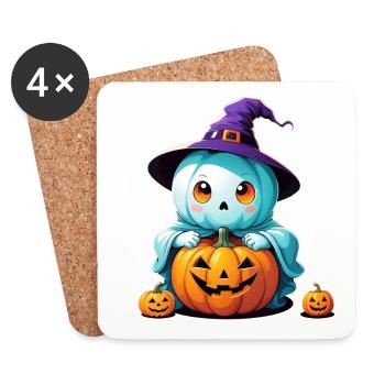 Witch Ghost - Coasters (set of 4) - white - Front