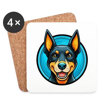 Australischer Kelpie Hund Buntes Kawaii Cartoon Haustier - Untersetzer (4er-Set) - Weiß - Vorne