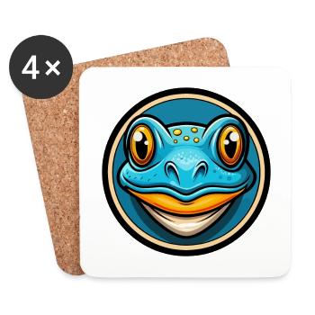 Frog Colorful Kawaii Cartoon Character Clipart Pet - Coasters (set of 4) - white - Front