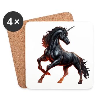 The Mighty Black Unicorn - Coasters (set of 4) - white - Front