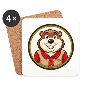 Marmot Colorful Kawaii Cartoon Character Clipart - Coasters (set of 4) - white - Front