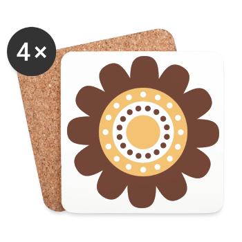 Süße braune Gänseblümchenblume - Untersetzer (4er-Set) - Weiß - Vorne