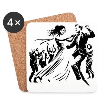 Couple de mariés - Dessous de verre (lot de 4) - blanc - Devant