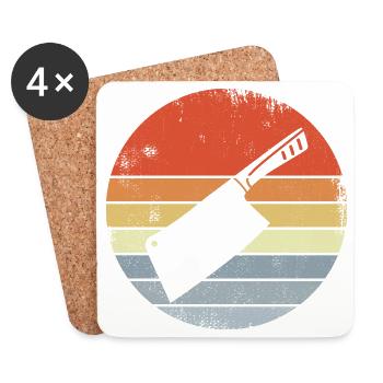 Vintage cleaver - Coasters (set of 4) - white - Front