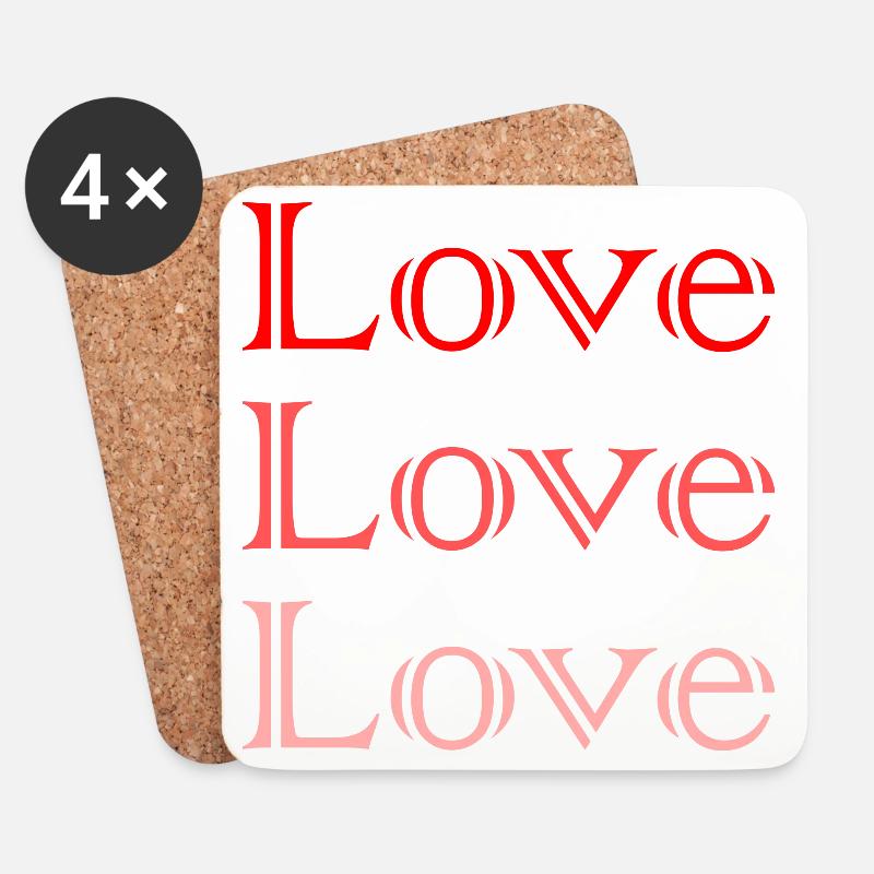 LOVE. COUPLE. JUST MARRIED. EVJF. SAINT VALENTIN. - Dessous de verre (lot de 4) - blanc