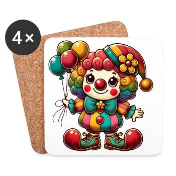 Couleurs gaies : Votre clown coloré pour la bonne humeur - Dessous de verre (lot de 4) - blanc - Devant