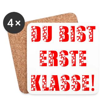 SCHULANFANG DU BIST ERSTE KLASSE - Untersetzer (4er-Set) - Weiß - Vorne