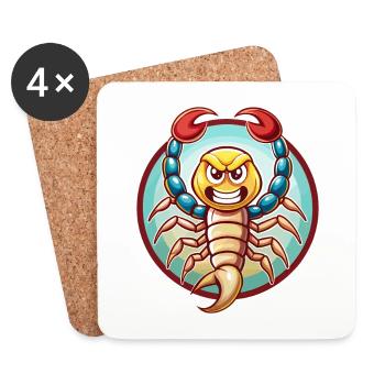 Scorpion Funny Kawaii Cartoon Clipart Animal Pet - Coasters (set of 4) - white - Front