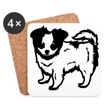 Hund - Untersetzer (4er-Set) - Weiß - Vorne