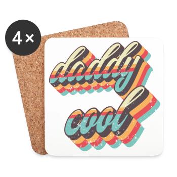 Sangles rétro Daddy Cool - Dessous de verre (lot de 4) - blanc - Devant