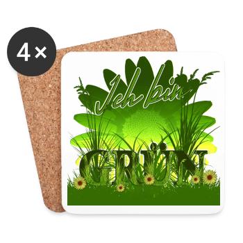 I AM GREEN - Margarites Herbe Soleil - Dessous de verre (lot de 4) - blanc - Devant