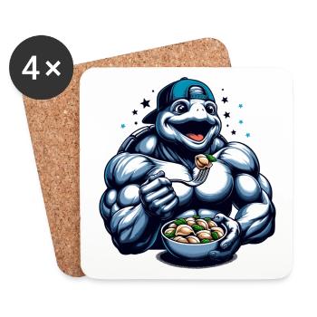 Cadeau Pelmeni Power Turtle - Dessous de verre (lot de 4) - blanc - Devant