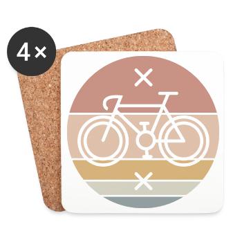 retro Fahrrad Rennrad Singlespeed Fixie Symbol - Untersetzer (4er-Set) - Weiß - Vorne