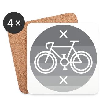 Fahrrad Rennrad Linien Emblem Logo Gravel Fixie - Untersetzer (4er-Set) - Weiß - Vorne