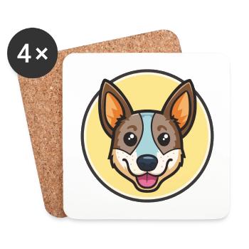 Australischer Stumpy Tail Cattle Dog Rasse Cartoon - Untersetzer (4er-Set) - Weiß - Vorne