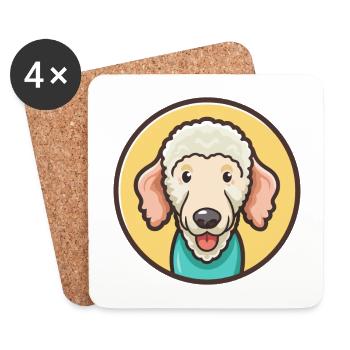 Bedlington Terrier Hunderasse Cartoon Kawaii - Untersetzer (4er-Set) - Weiß - Vorne