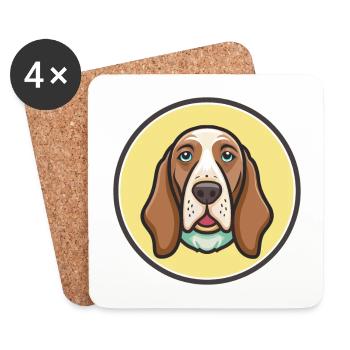 Bracco Italiano Chien Race Dessin animé Kawaii Clipart - Dessous de verre (lot de 4) - blanc - Devant