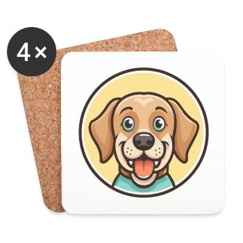 Broholmer Hund Rasse Cartoon Kawaii Clipart Tier - Untersetzer (4er-Set) - Weiß - Vorne
