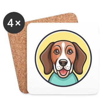 Briquet de Provence Chien Race Dessin Animé Drôle Kawaii - Dessous de verre (lot de 4) - blanc - Devant