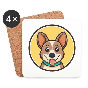 Ca Rater Mallorqui Chien Race Dessin animé Kawaii - Dessous de verre (lot de 4) - blanc - Devant