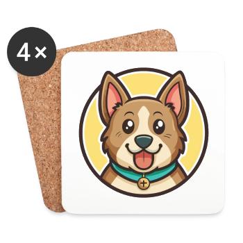 Cao De Gado Transmontano Hunderasse Karikatur Kawaii - Untersetzer (4er-Set) - Weiß - Vorne