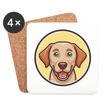 Retriever de la baie de Chesapeake - Dessin animé Kawaii - Dessous de verre (lot de 4) - blanc - Devant