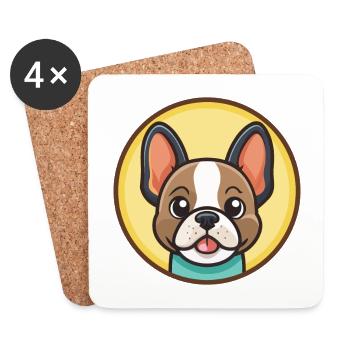Chien Francais Tricolore Dog Breed Cartoon Kawaii - Coasters (set of 4) - white - Front