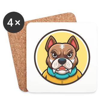 Cordoba Fighting Dog Breed Cartoon Kawaii Clipart - Coasters (set of 4) - white - Front