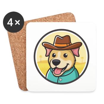 Florida Cracker Cur Hunderasse Lustige Karikatur Kawaii - Untersetzer (4er-Set) - Weiß - Vorne