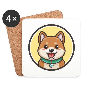 Donggyeongi Dog Breed Funny Cartoon Kawaii Clipart - Coasters (set of 4) - white - Front