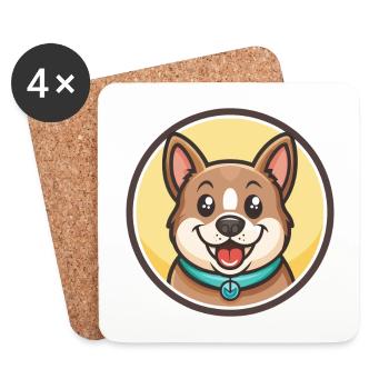 Chippiparai Dog Breed Funny Cartoon Kawaii Clipart - Coasters (set of 4) - white - Front