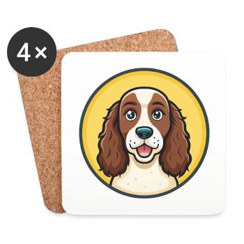 English Springer Spaniel Hunderasse Karikatur Kawaii - Untersetzer (4er-Set) - Weiß - Vorne