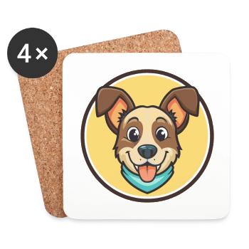 Drever Hund Rasse Cartoon Kawaii Clipart Tier Haustier - Untersetzer (4er-Set) - Weiß - Vorne