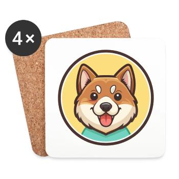 Formosan Sennenhund Rasse Cartoon Kawaii Clipart - Untersetzer (4er-Set) - Weiß - Vorne