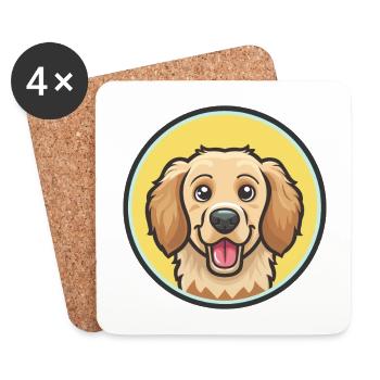 Fauve De Bretagne Hunderasse Cartoon Kawaii Clipart - Untersetzer (4er-Set) - Weiß - Vorne
