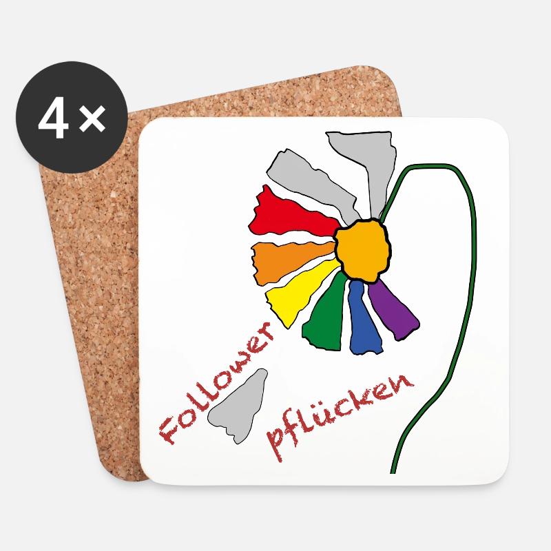 Blume der Liebe - Untersetzer (4er-Set) - Weiß