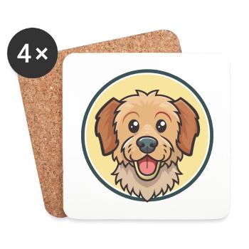Griffon Fauve De Bretagne Hunderasse Karikatur Kawaii - Untersetzer (4er-Set) - Weiß - Vorne
