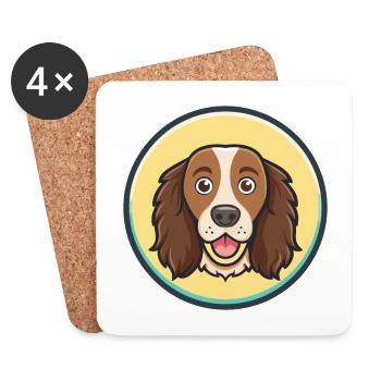 Deutsch Langhaar Vorstehhund Rasse Karikatur Kawaii - Untersetzer (4er-Set) - Weiß - Vorne