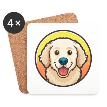 Kuvasz Ungarische Hunderasse Cartoon Kawaii Clipart - Untersetzer (4er-Set) - Weiß - Vorne