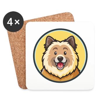 Himalaya-Schäferhund Hunderasse Karikatur Kawaii - Untersetzer (4er-Set) - Weiß - Vorne